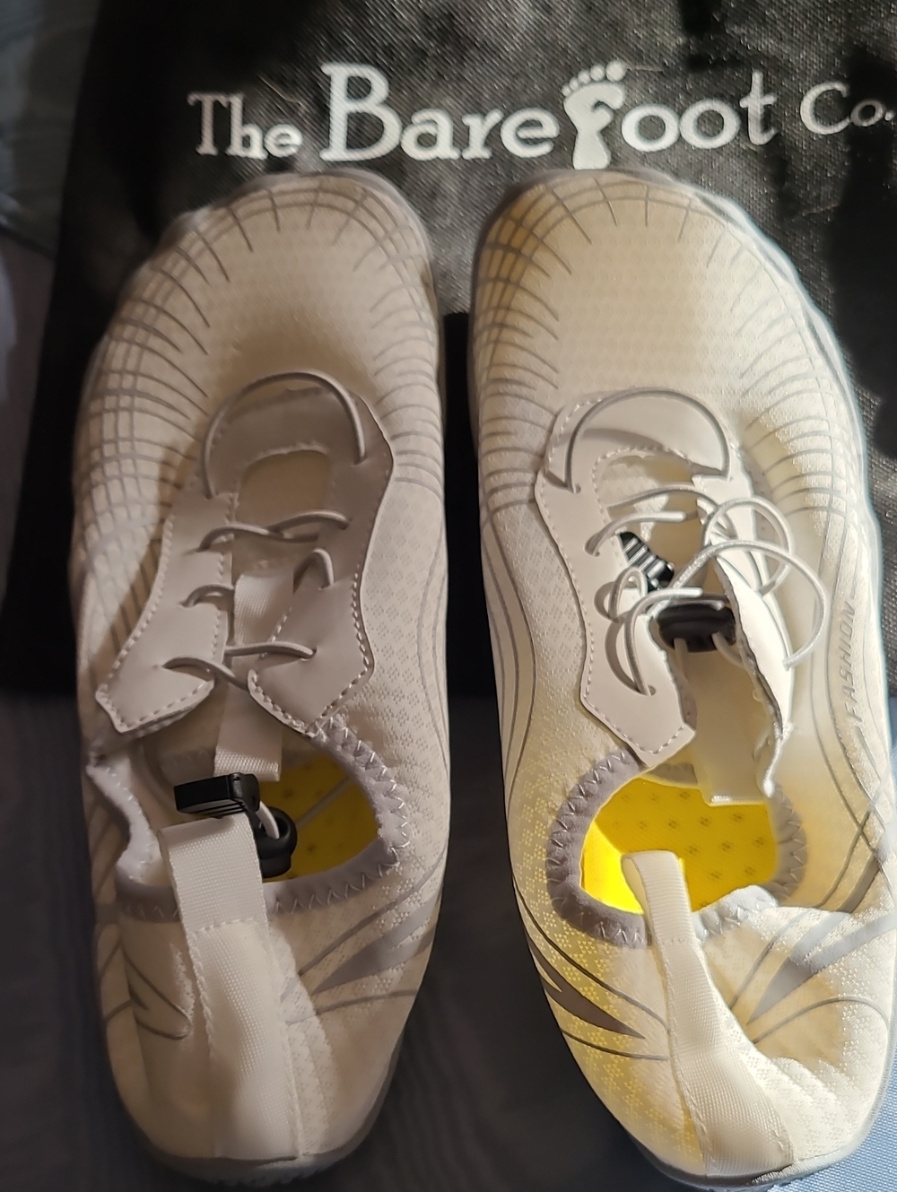 Cream Slip-On Sneakers with Toggle Lacing